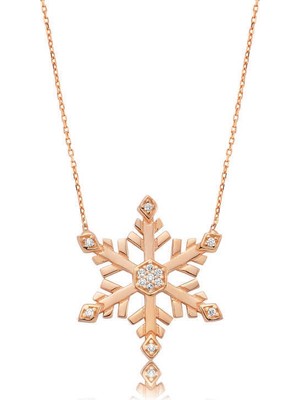 Tienda Elegante Gümüş Kar Tanesi Bayan Kolye