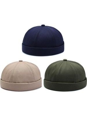 Rupen Kraft 3 Lü Set %100 Pamuk Cap Ayarlanabilir Docker Şapka Yazlık Takke Şapka Retro Şapka Takke Şapka