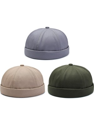 Rupen Kraft 3 Lü Set %100 Pamuk Cap Ayarlanabilir Docker Şapka Yazlık Takke Şapka Retro Şapka Takke Şapka