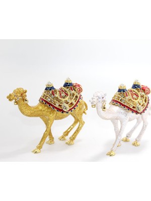 İsmiyle Al Swarovski Taşlı Tekli Deve Figürü Model 8