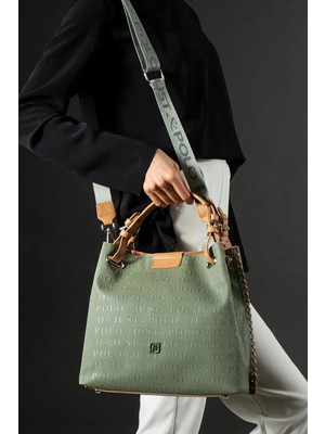 Just Polo  Kadın Su Geçirmez Ayarlanabilir Askılı Büyük Boy Lüks Omuz Çantası Shoulder Bag Ebat: 27 x 30 cm