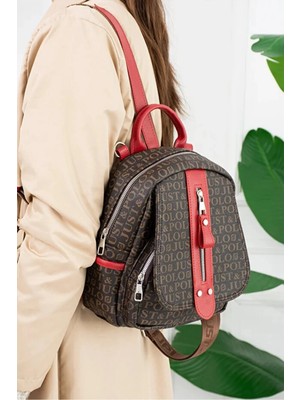 Just Polo  Kadın Günlük Kullanıma Uygun Su Geçirmez Çok Bölmeli Sırt Çantası Shopper