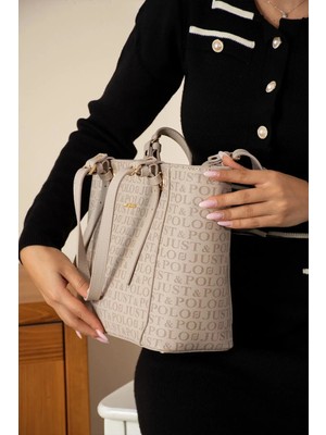 Just Polo  Kadın Baskı Desenli Büyük Boy El Çantası 342205MH