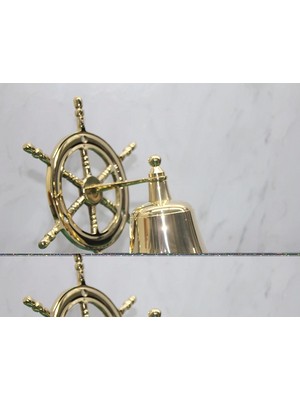 İsmiyle Al Dümenli Pirinç Duvara Asmalı Çan 4141