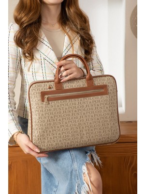Just Polo  Unisex Monogram Kumaş Laptop ve Evrak Çantası 2206