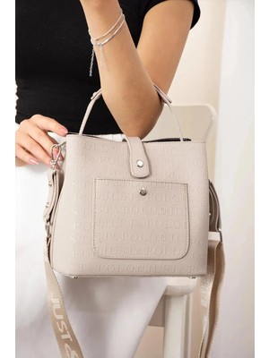 Just Polo  Kadın Orijinal Just Polo Taş 3 Gözlü Su Geçirmez Çapraz ve Omuz Çantası 22 x 20 cm