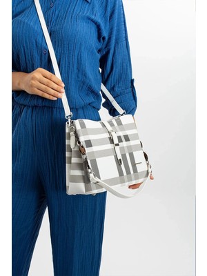 Just Polo  Kadın Yeni Sezon Ekose El ve Omuz Çantası