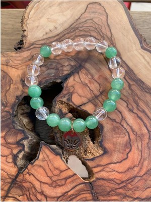 Kristal Kuvars ve Aventurin Bileklik