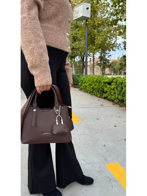 Just Polo  Kadın Orijinal Just Polo Yeni Sezon 3 Bölmeli Yumuşak Deri Şık El ve Omuz Çantası Shopper 22 x 18 cm