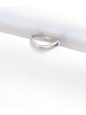 Luz&Pos Yassı Silver Renk Ayarlanabilir Yüzük
