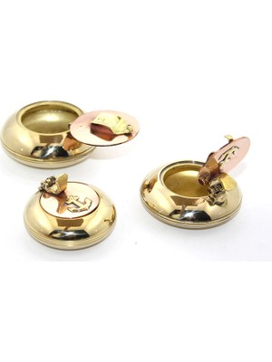 İsmiyle Al 3'lü Pirinç Küllük Seti