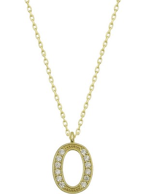 Tienda Elegante Gümüş Gold O Harfi Kadın Kolye