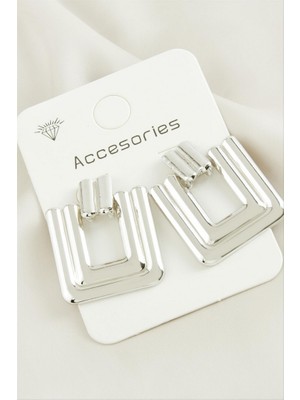 Zero Land Xmpdby Karetrend Metal Küpe-Gümüş Rengi