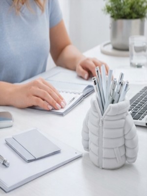 Lumiyo Beyaz Mont Tasarımlı Kalemlik