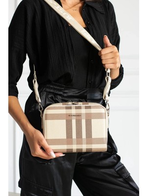 Just Polo  Kadın Omuz Çantası Ekose Kumaş Yeni Sezon 239012MH