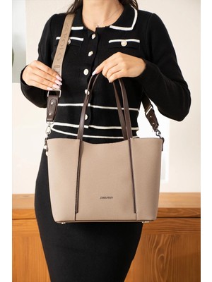 Just Polo  Kadın Orijinal Just Polo Büyük Boy Lüks El ve Omuz Çantası Shopper 27 x 33 cm