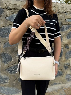 Just Polo  Kadın Yeni Sezon Yumuşak Deri Şal Detaylı Ayarlanabilir Askılı Şık El ve Omuz Çantası Shopper