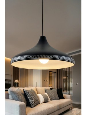 Marrien Nova Luxury Modern Tekli Siyah Metal Sarkıt (35 cm) Salon, Mutfak & Cafe için Dekoratif Avize