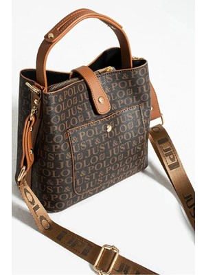 Just Polo  Kadın Orijinal Just Polo 4 Bölmeli Lüks El & Omuz Çantası Shoulder Bag Ebat: 25X25 cm