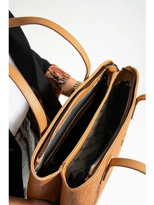 Just Polo  Kadın Orijinal Just Polo Yeni Sezon Gofraj Baskılı Büyük Boy Şık El Çantası Tote Bag