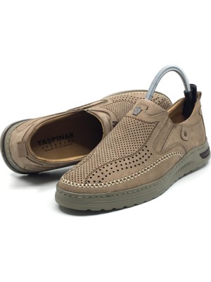 Taşpınar Ayakkabı Taşpınar %100 Hakiki Deri Nubuk Ortopedik Erkek Yazlık Rahat Günlük Ayakkabı 40-45