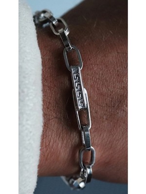 Wind Silver Özel Işlemeli Bileklik 925 Ayar