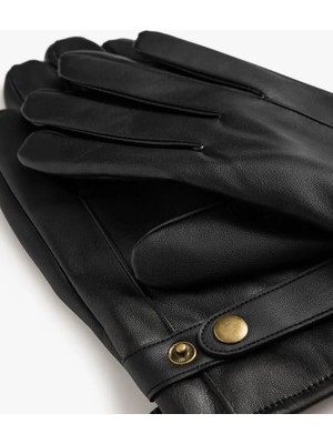 Koton Kadın Eldiven Gri Suni Deri Düğme Detaylı Kış Sezonu İçin Şık Aksesuar