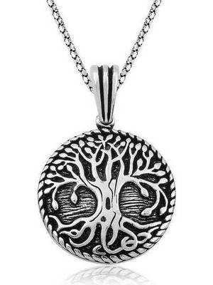 Tienda Elegante Gümüş Köklü Yaşam Ağacı Kolye