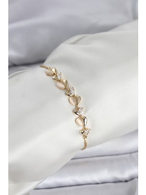 İlk El Grup Gold Renk Zirkon Taşlı Sıralı Damla Model Asansörlü Kadın Bileklik - TJ-BB8338 Iegtgrs-34