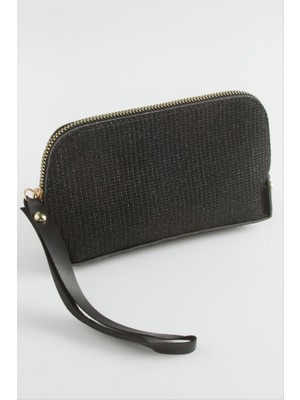 Zero Land Xmpdby Parlak Siyah Dikdörtgen Deri Cüzdan - Siyah