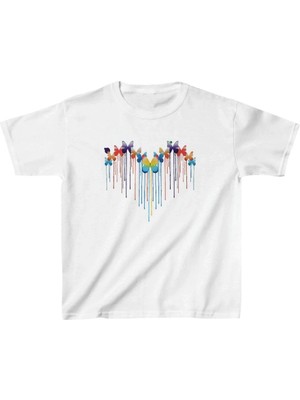 Luz&Pos Çocuk Unisex Baskılı T-Shirt - Beyaz