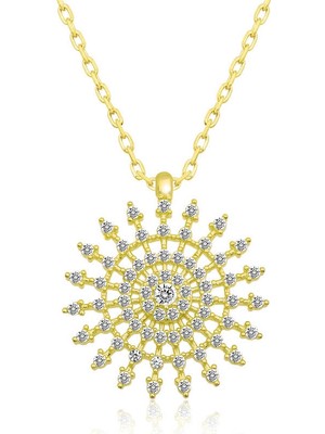 Tienda Elegante Gümüş Gold Güneş Kadın Kolye