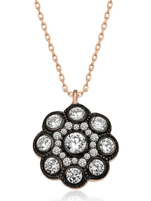 Tienda Elegante ​gümüş Elmas Montür Çiçek Bayan Kolye