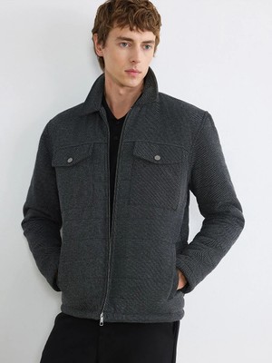 LC Waikiki Antrasit Standart Kalıp Erkek Mont