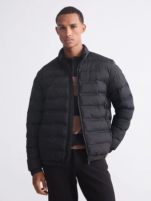 LC Waikiki Siyah Standart Kalıp Erkek Şişme Mont