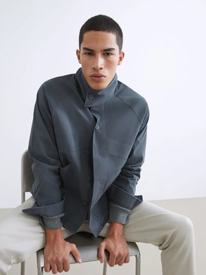 LC Waikiki Yeşil Loose Fit Gabardin Erkek Gömlek Ceket