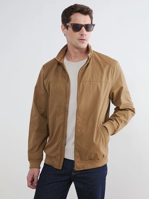 LC Waikiki Kahverengi Standart Kalıp Dik Yaka Erkek Mont