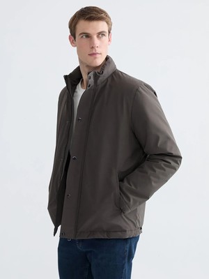 LC Waikiki Haki Standart Kalıp Kapüşonlu Erkek Mont