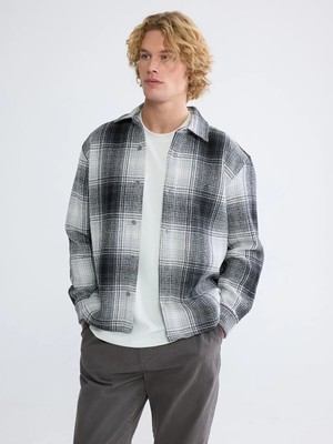 LC Waikiki Gri Regular Fit Erkek Gömlek Ceket