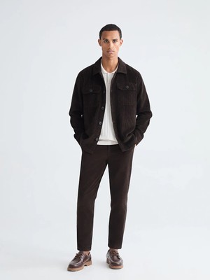 LC Waikiki Kahverengi Regular Fit Kadife Erkek Gömlek Ceket