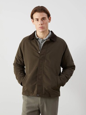 LC Waikiki Haki Standart Kalıp Gömlek Yaka Erkek Mont