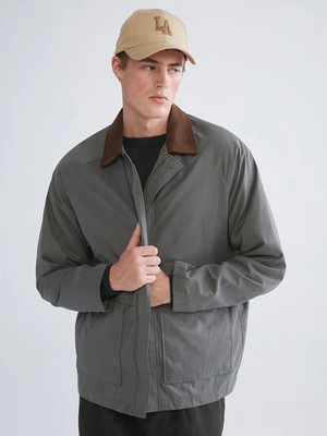 LC Waikiki Haki Fitilli Kadife Yakalı Erkek Ince Mont