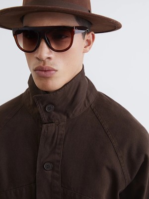 LC Waikiki Kahverengi Rahat Kalıp Uzun Kollu Erkek Gömlek Ceket