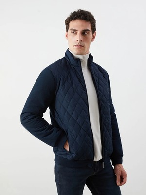 LC Waikiki Lacivert Standart Kalıp Dik Yaka Erkek Triko Mont