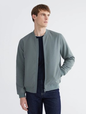 LC Waikiki Yeşil Standart Kalıp Kolej Yaka Erkek Mont