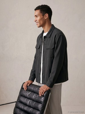 LC Waikiki Petrol Regular Fit Erkek Gömlek Ceket