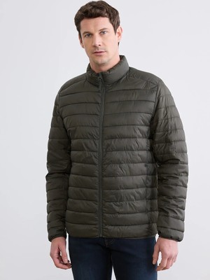 LC Waikiki Haki Standart Kalıp Dik Yaka Erkek Şişme Mont