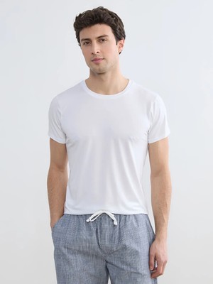 LC Waikiki Beyaz Bisiklet Yaka Erkek Iç Giyim Atlet