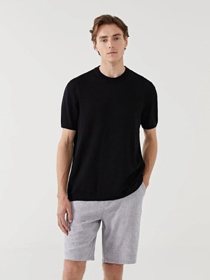 LC Waikiki Gri Standart Kalıp Keten Karışımlı Erkek Şort