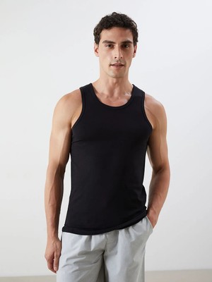 LC Waikiki Siyah Bisiklet Yaka Pamuklu Erkek Atlet 3'lü Paket